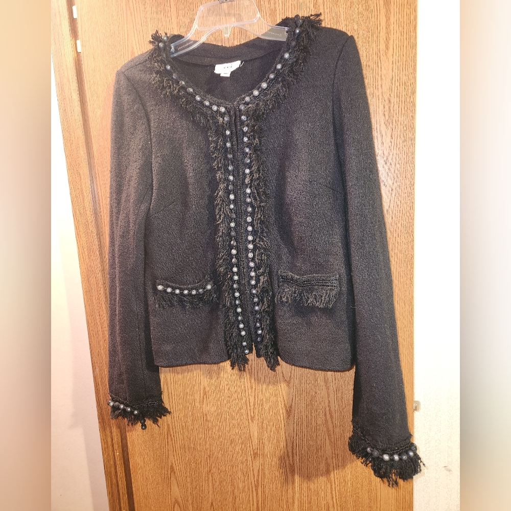 💓 3/$15 ECI New York Size Medium Black Jacket - Picture 3 of 12